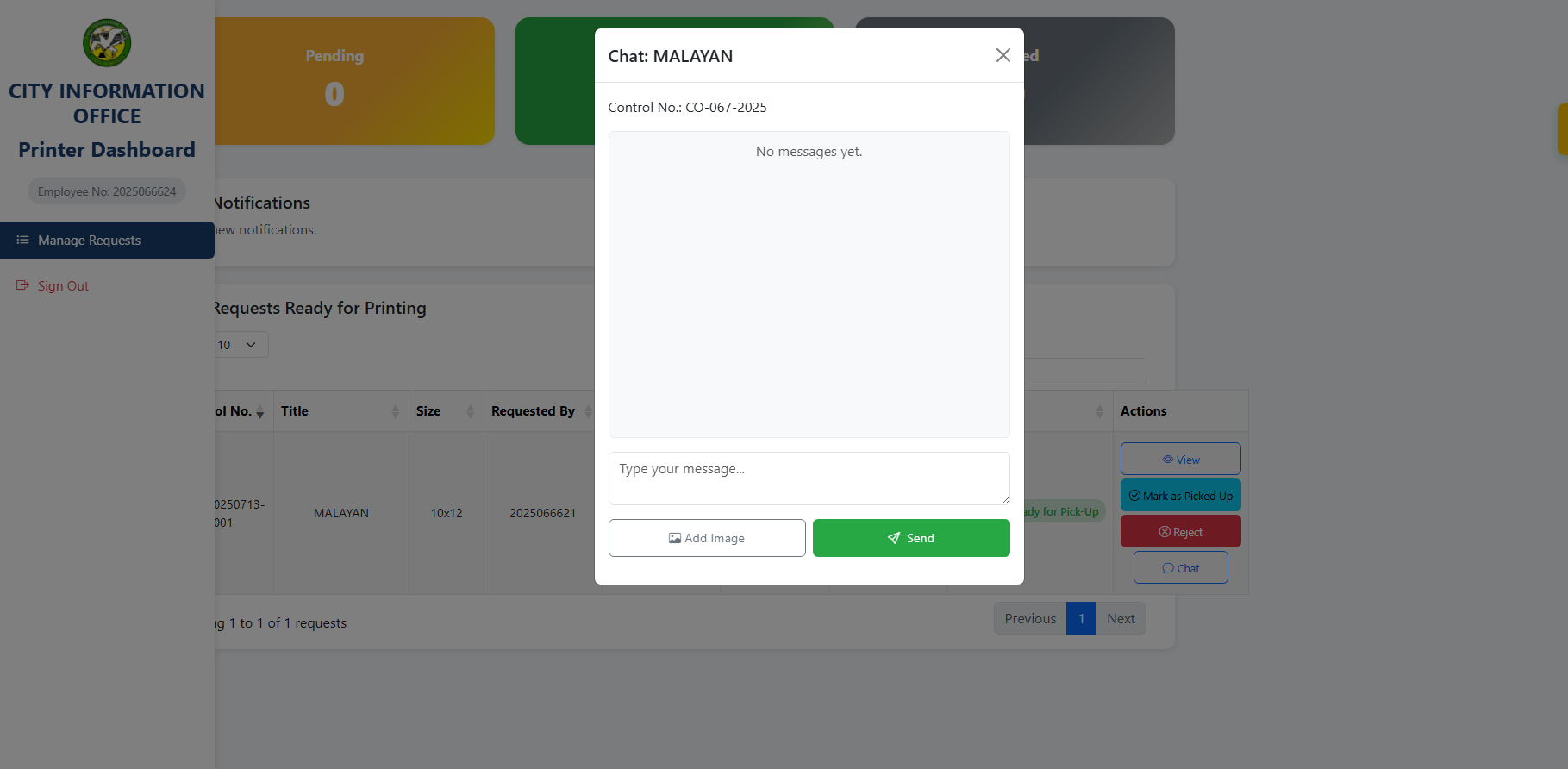 Printer Chat Interface
